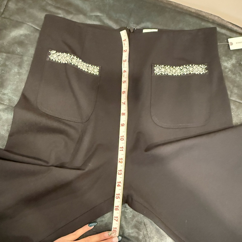 🔥NWT Anthropologie Maeve Women’s Black Pants Wide Leg Sz 32T🔥 - Picture 8 of 10